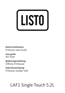 Mode d’emploi Listo LAF1 Single Touch 5.2L Friteuse