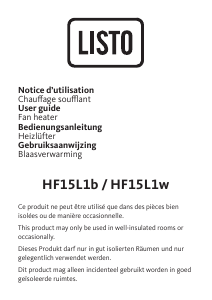 Mode d’emploi Listo HF15L1b Chauffage