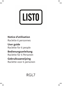 Mode d’emploi Listo RG L7 Gril raclette