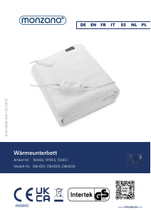 Manuale Monzana 100456 Coprimaterasso elettrico