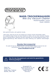 Bruksanvisning Monzana 103232 Dammsugare