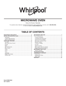 Bruksanvisning Whirlpool WMC50522HZ Mikrovågsugn