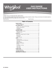 Mode d’emploi Whirlpool WEG745H0FH Cuisinière