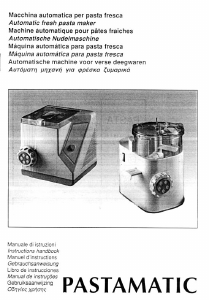 Manuale Simac 1500 Pastamatic Macchina per pasta