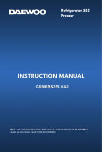 Mode d’emploi Daewoo CSMSBS2ELVA2 Réfrigérateur combiné