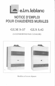 Mode d’emploi e.l.m. leblanc GLM 5-37 Chaudière à gaz