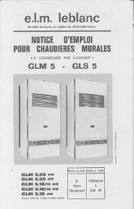 Mode d’emploi e.l.m. leblanc GLM 5.20 dV Chaudière à gaz