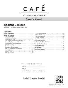 Handleiding Café CEP90362TSS Kookplaat