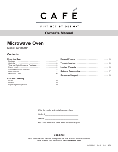 Bruksanvisning Café CVM521P2MS1 Mikrovågsugn