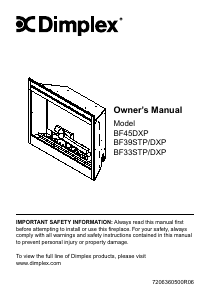 Manual Dimplex BF39STP Electric Fireplace