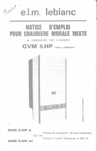 Mode d’emploi e.l.m. leblanc GVM 5.HP e Chaudière à gaz