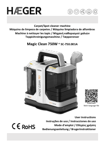 Manual Haeger SC-750.001A Magic Clean Máquina de limpar a vapor