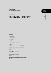 Bruksanvisning Lelit PL92T Elizabeth Espressomaskin