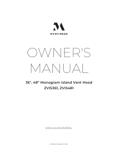 Manual de uso Monogram ZVIS361SRSS Campana extractora