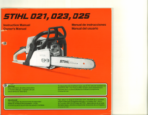 Manual Stihl 021 Chainsaw