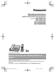 Manual Panasonic KX-TG243CSK Wireless Phone