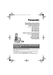 Manual Panasonic KX-TG113CSK Wireless Phone