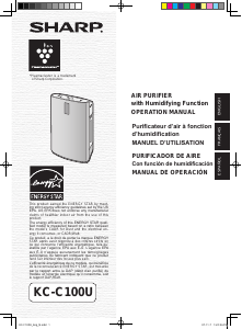 Manual de uso Sharp KC-C100U Purificador de aire