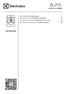 Bruksanvisning Electrolux EW7W4943EB Kombinerad tvätt-tork