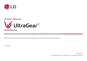 Bruksanvisning LG 27GX704A-B UltraGear LED skärm