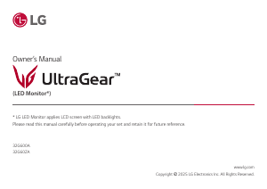 Vadovas LG 32G600A-B UltraGear LED monitorius