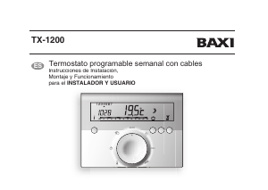 Manual de uso Baxi TX-1200 Termostato