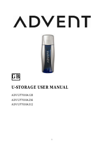 Manual Advent ADVUF7010A256 U-Storage USB drive
