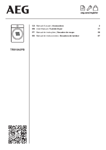 Manual de uso AEG TR818A2PB Secadora