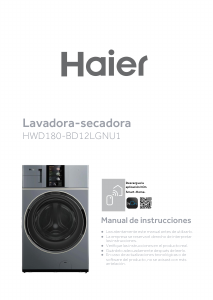 Manual de uso Haier HWD180-BD12LGNU1 Lavasecadora