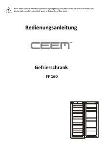 Bedienungsanleitung CEEM FF 160 Gefrierschrank