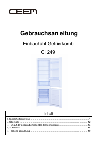 Bedienungsanleitung CEEM CI 249 Kühl-gefrierkombination