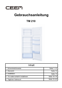 Bedienungsanleitung CEEM TM 210 Kühl-gefrierkombination