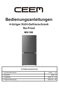 Bedienungsanleitung CEEM MSI 500 Kühl-gefrierkombination