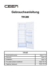 Bedienungsanleitung CEEM TM 209 Kühl-gefrierkombination