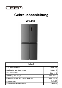 Bedienungsanleitung CEEM MD 400 Kühl-gefrierkombination