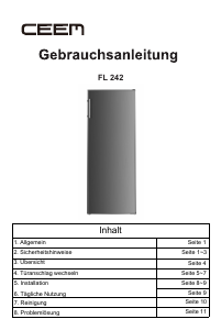 Bedienungsanleitung CEEM FL 242 Kühlschrank