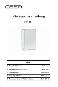 Bedienungsanleitung CEEM FI 118 Kühlschrank