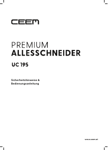 Bedienungsanleitung CEEM UC 195 Allesschneider