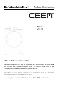 Bedienungsanleitung CEEM WM 170 Waschmaschine