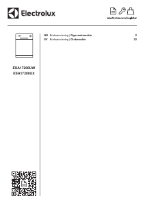 Bruksanvisning Electrolux ESA17200UX Diskmaskin