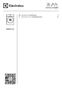 Bruksanvisning Electrolux EW6HT13C Torktumlare
