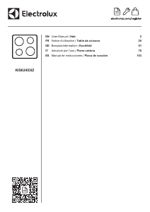 Manual de uso Electrolux KIS62453IZ Placa
