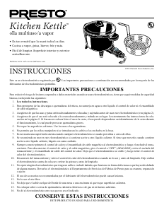 Manual de uso Presto 06006 Kitchen Kettle Vaporera
