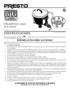 Manual de uso Presto 06008 Big Kettle Vaporera