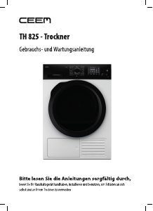 Bedienungsanleitung CEEM TH 825 Trockner