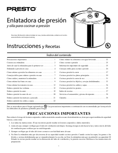 Manual de uso Presto 01781 Olla a presión