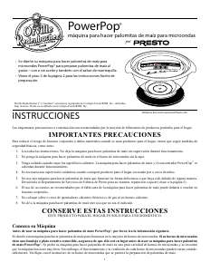 Manual de uso Presto 04830 PowerPop Maquina de palomitas