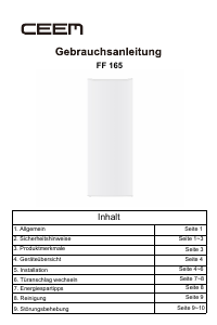 Bedienungsanleitung CEEM FF 165 Gefrierschrank