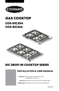 Manual Cosmo COS-DIC366 Hob