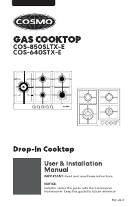 Handleiding Cosmo COS-850SLTX Kookplaat